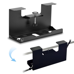 Aroundesk Clamp-On Steel Cable Management Tray Under Desk Heavy-Duty No Drill, 17x9 inch, Power Strip Tray, Cord Organizer for Desk, Cable Tray, Cord Holder, Wire Organization