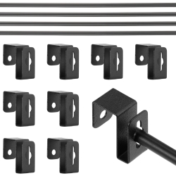 Trandraft 4 Set 12 Pcs Black Metal Hanging File Bracket Clips 8 Hanging Rail Clip 4 File Cabinet Rails Fits 1/2 Drawer Side Document Folder Frame Document Hangers for Cabinets Storage