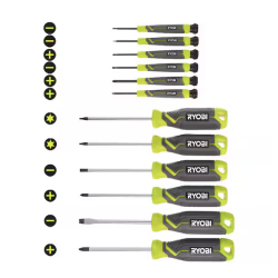 RYOBI Screwdriver Set (12-Piece) with Cushion Grip Handles