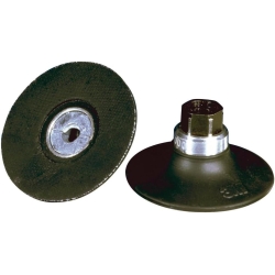 “3M Roloc TR 45091 3-inch hard rubber backup pad with 1/4-20 internal thread and quick-change hub rated 20 000 RPM.”